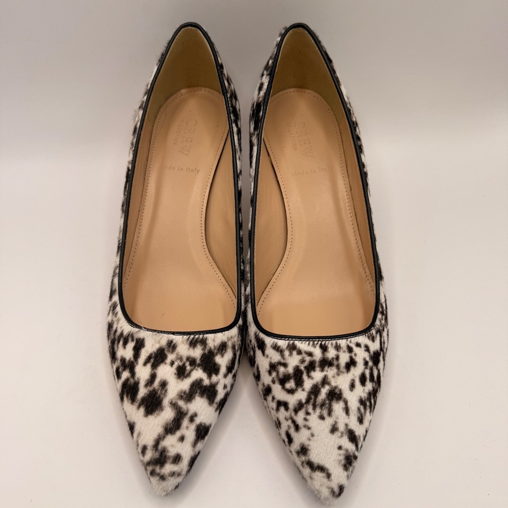J.Crew Collection Made in Italy Calf Hair Animal Print Kitten Heel Pumps Size 7 - Picture 3 of 9